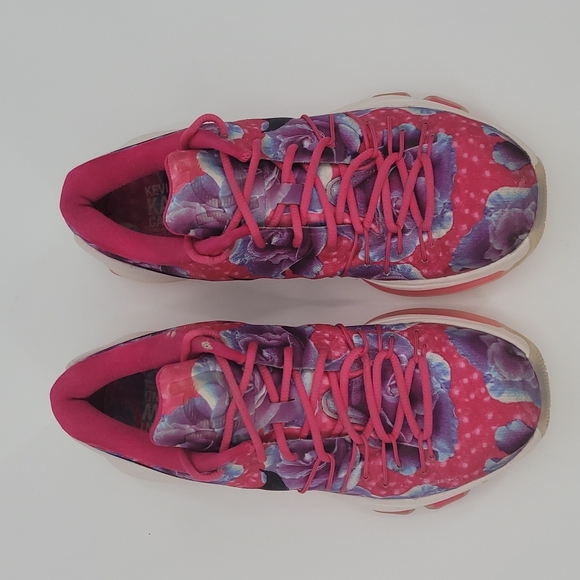 Nike Kevin Durant KD 8 Aunt Pearl Sneakers Cancer Awareness Floral Size 7 - Picture 3 of 11
